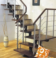 Stainless steel wood staircase 