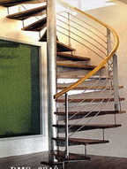 Spiral stainless steel staircase